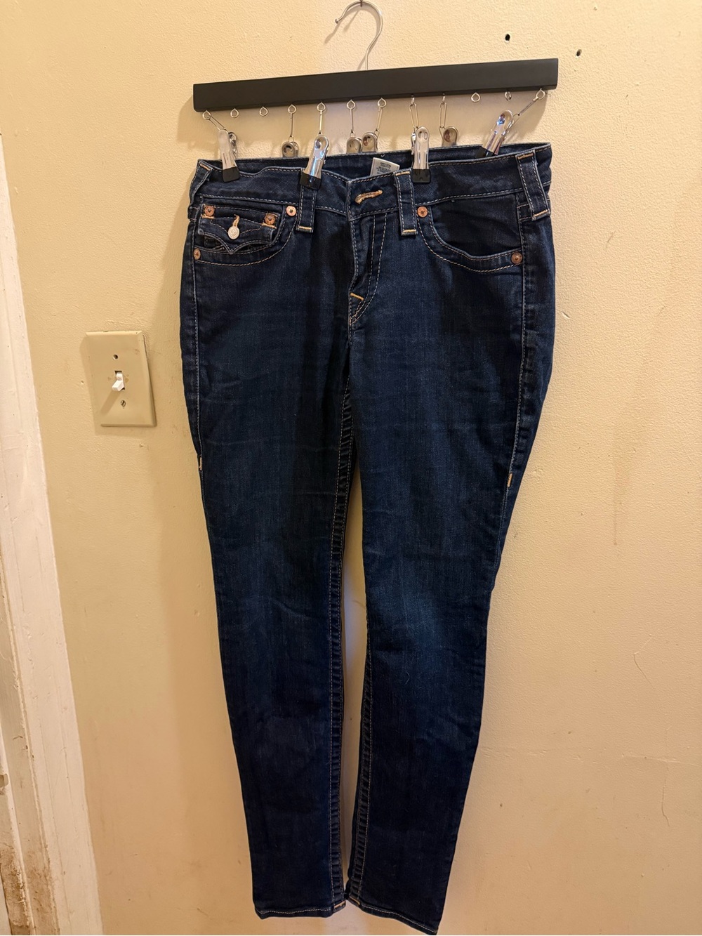 True Religion Women's Dark Indigo Skinny Jeans